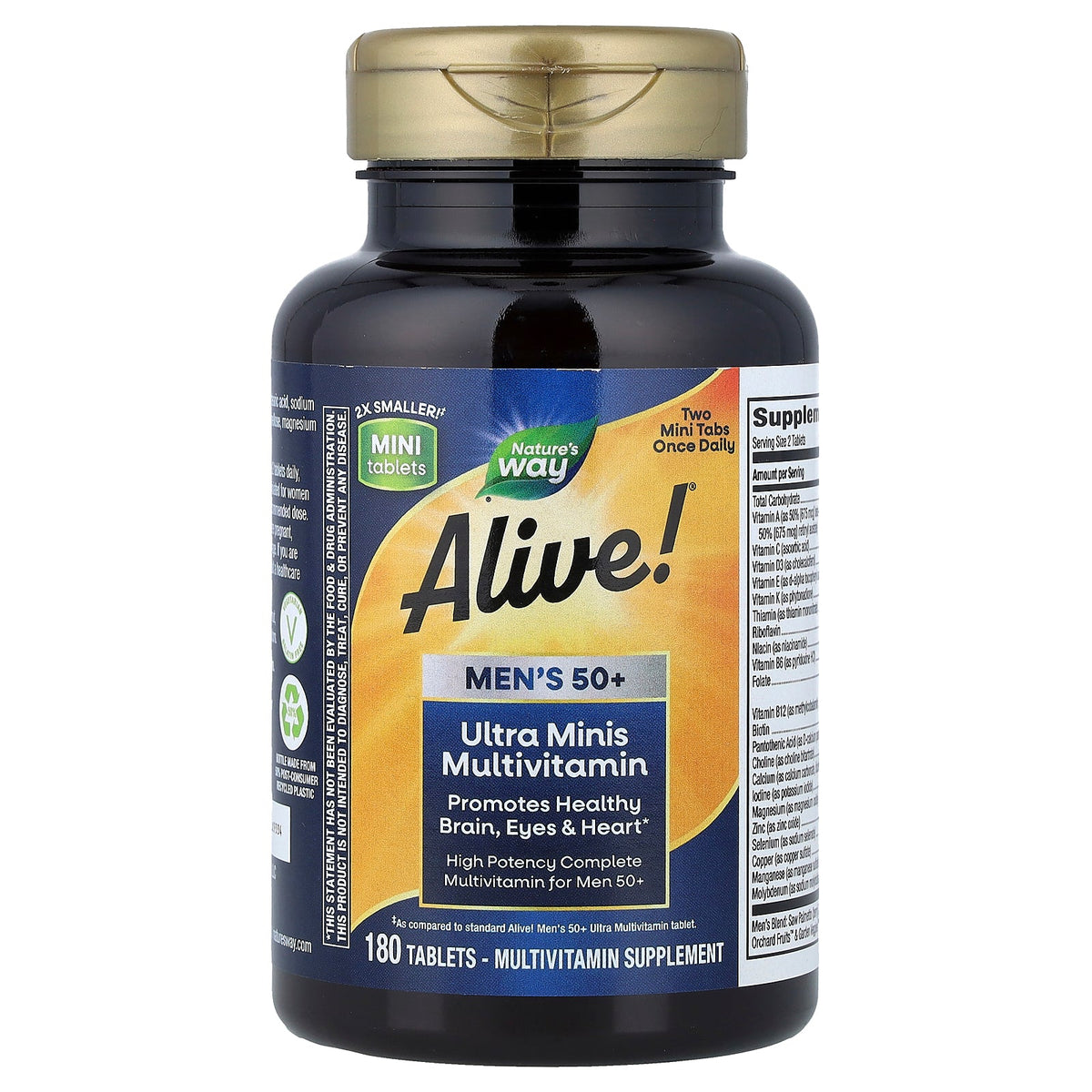 Nature's Way, Alive!® Men's 50+ Ultra Minis Multivitamin, 180 Tablets