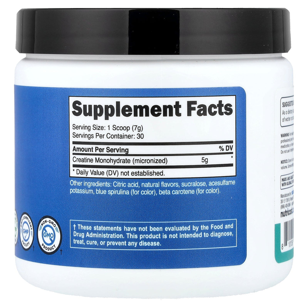 Nutricost, Performance, Creatine Monohydrate, Coastal Explosion Tropical Lime, 7.2 oz (201 g)