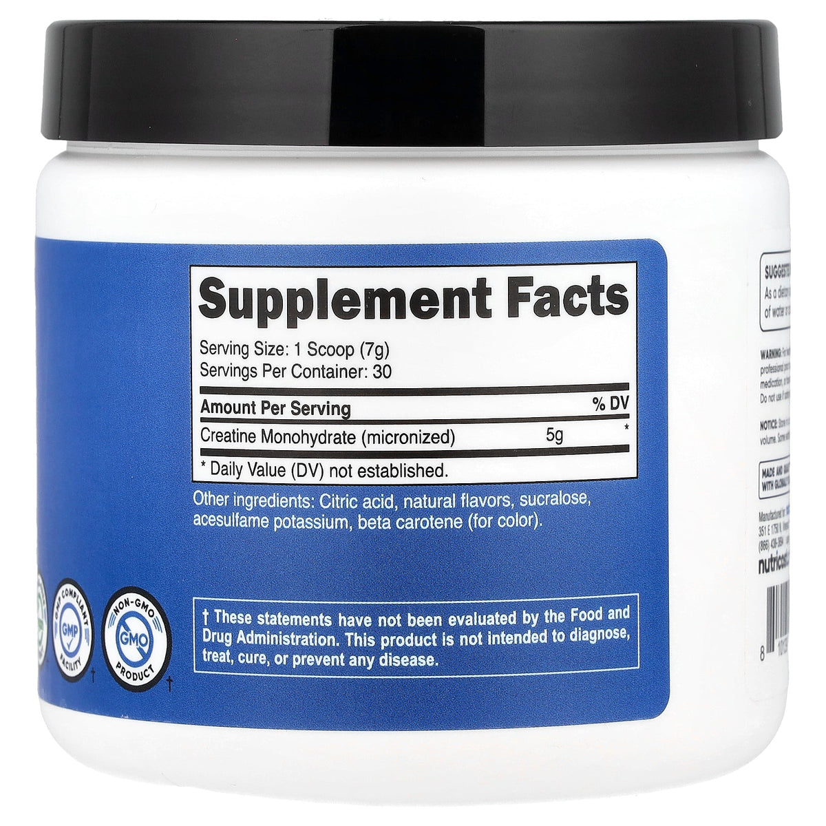 Nutricost, Performance, Creatine Monohydrate, Frozen Lemonade, 7.4 oz (207 g)