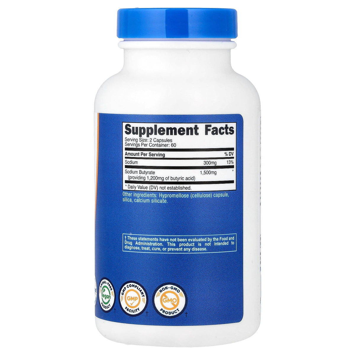 Nutricost, Sodium Butyrate, 120 Capsules (750 mg per Capsule)