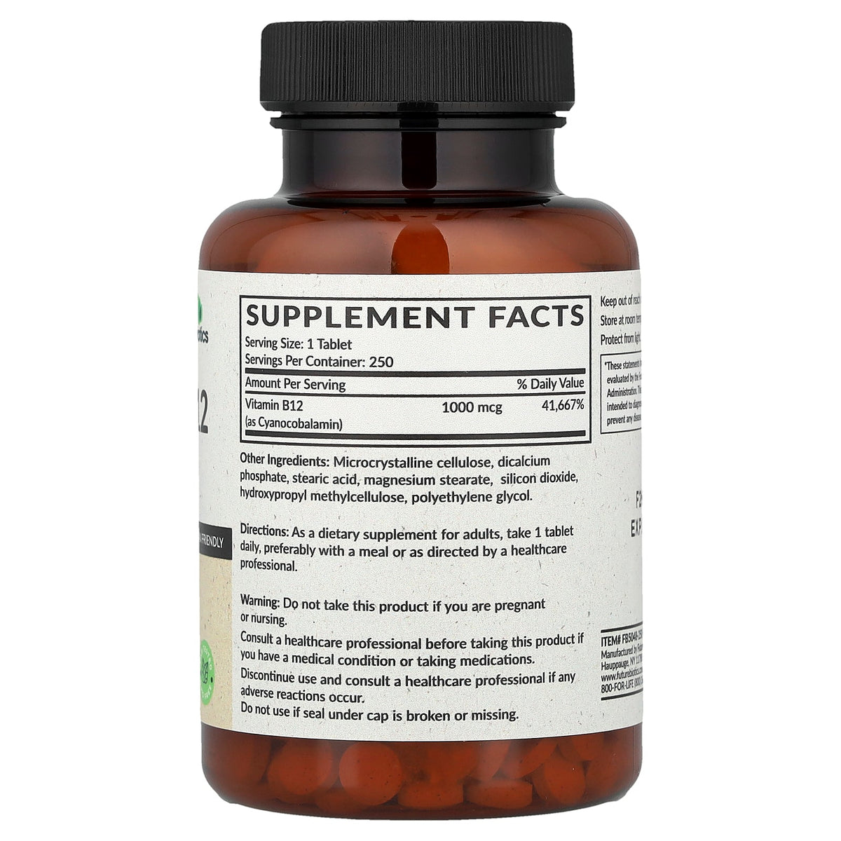 Futurebiotics, Vitamin B12, 1,000 mcg, 250 Tablets
