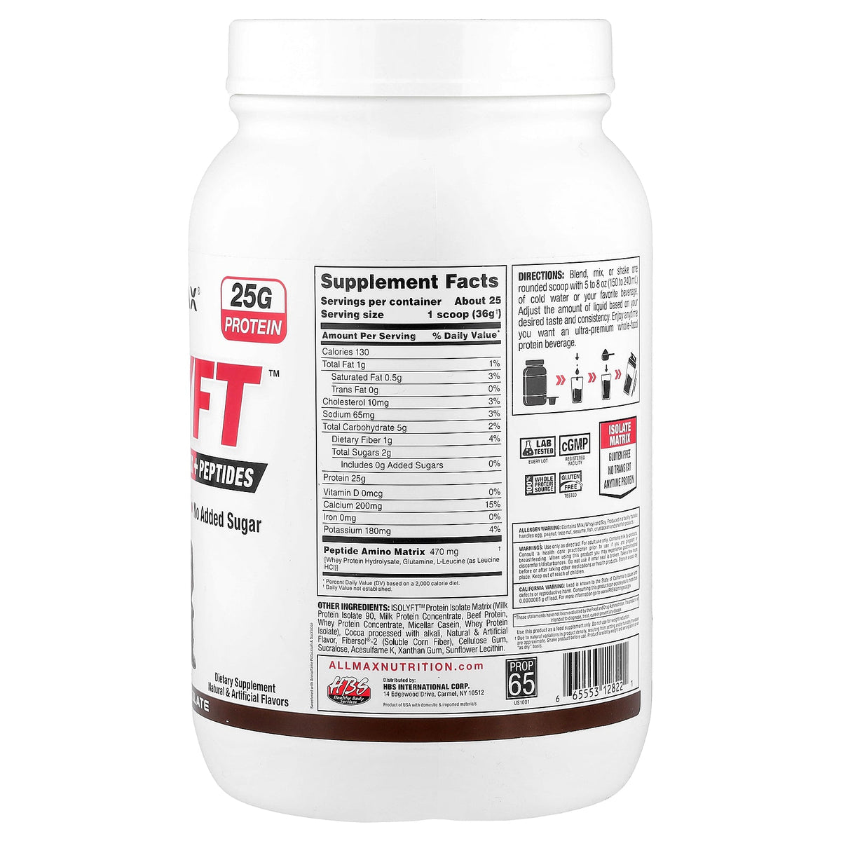 ALLMAX, IsoLyft™, Protein Isolate Matrix + Peptides, Double Chocolate, 2 lbs (907 g)