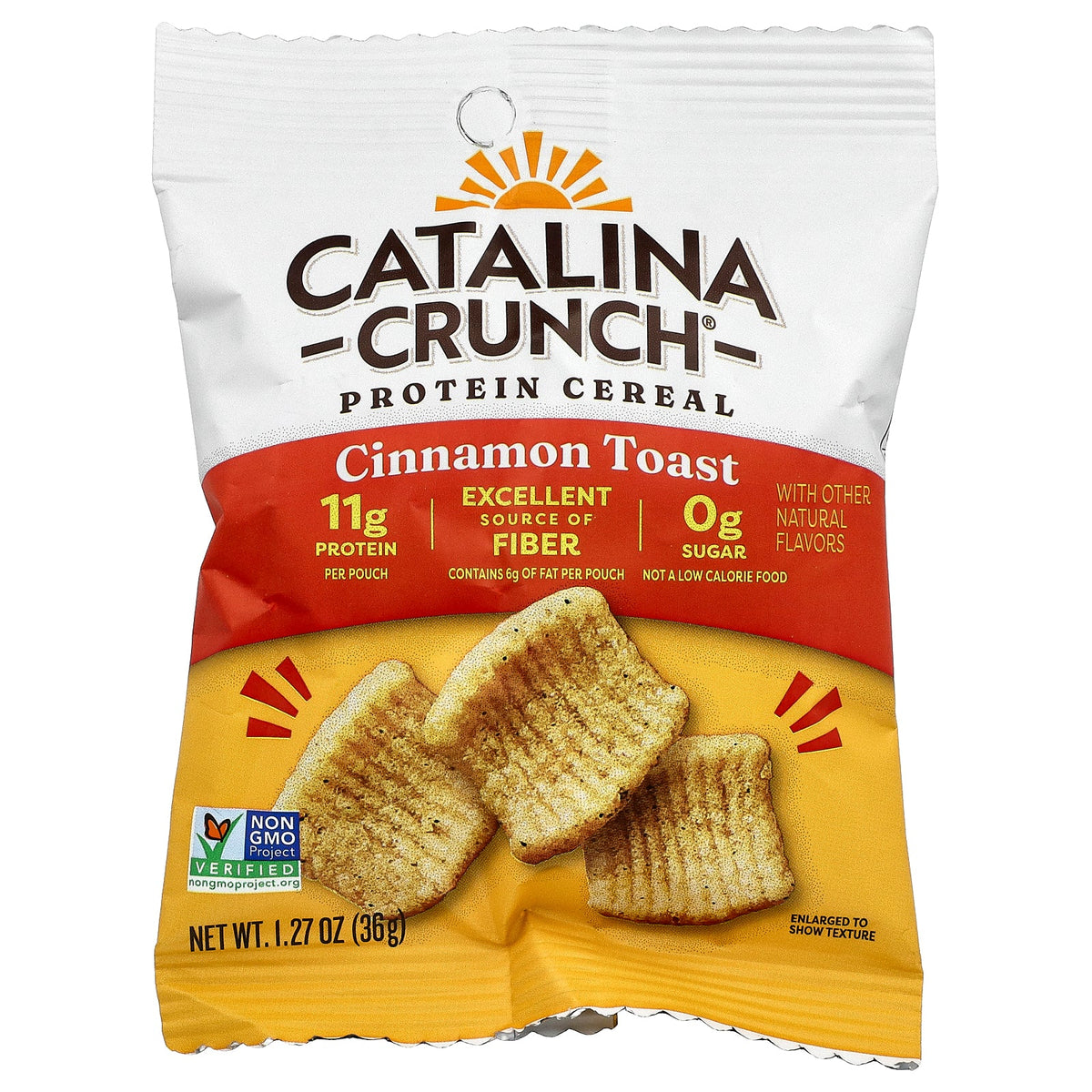Catalina Crunch, Protein Cereal, Snack Size, Cinnamon Toast, 6 Pouches, 1.27 oz (36 g) Each