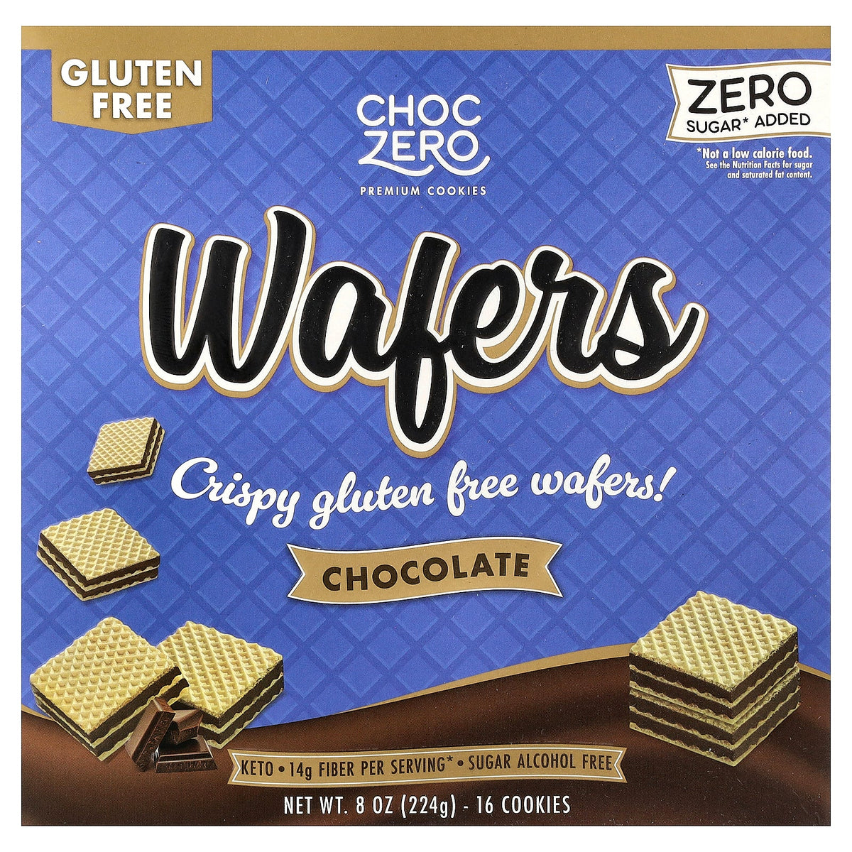 ChocZero, Premium Cookies, Wafers, Chocolate, 16 Cookies, 8 oz (224 g)