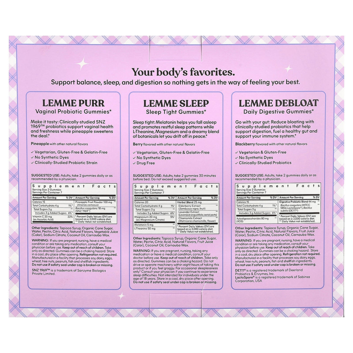 Lemme, Bestsellers, 3 Bottles, 14 Gummies Each