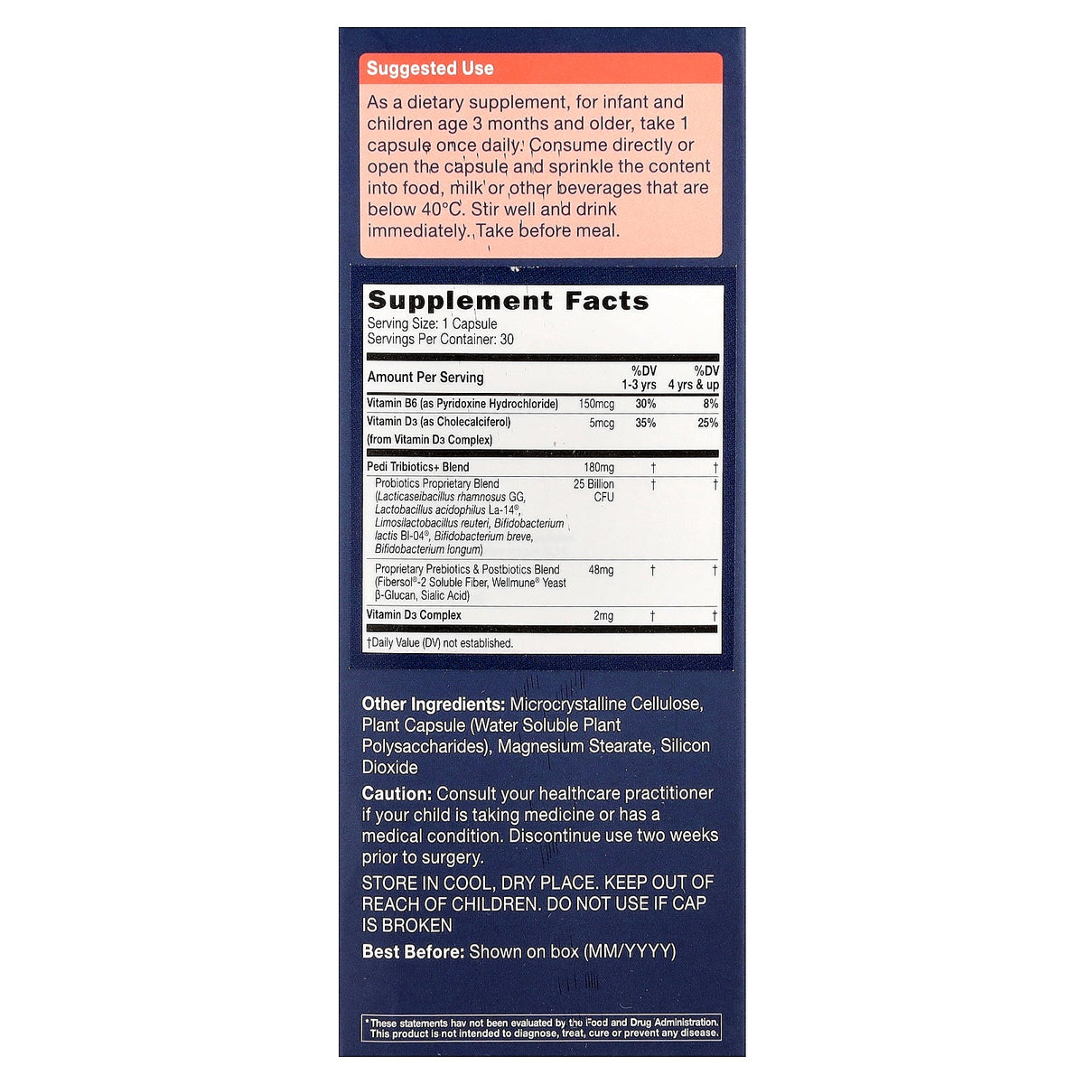CATALO, CATABiome, Pedi Tribiotics+, 30 Vegetarian Capsules