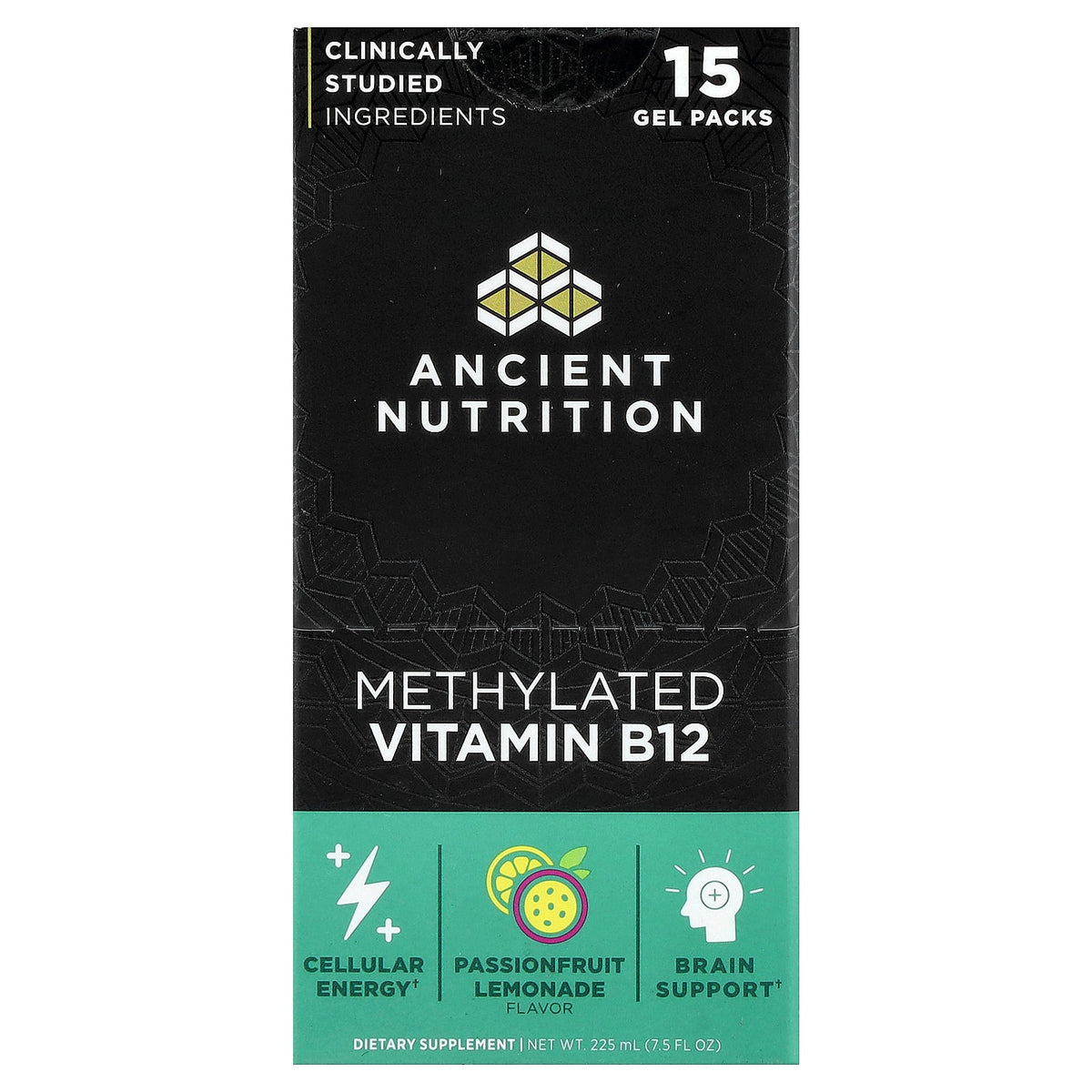 Ancient Nutrition, Methylated B12, Passionfruit Lemonade, 15 Gel Packs, 0.5 fl oz (15 ml) Each