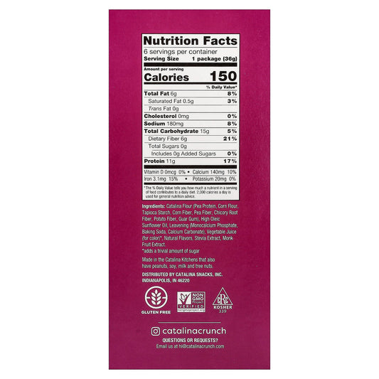 Catalina Crunch, Protein Cereal, Snack Size, Fruity, 6 Pouches, 1.27 oz (36 g) Each