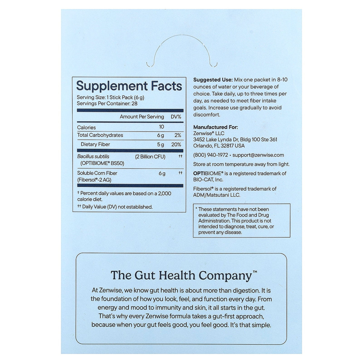 Zenwise Health, Metabolism + Gut, Unflavored, 28 Stick Packs, 0.2 oz (6 g) Each