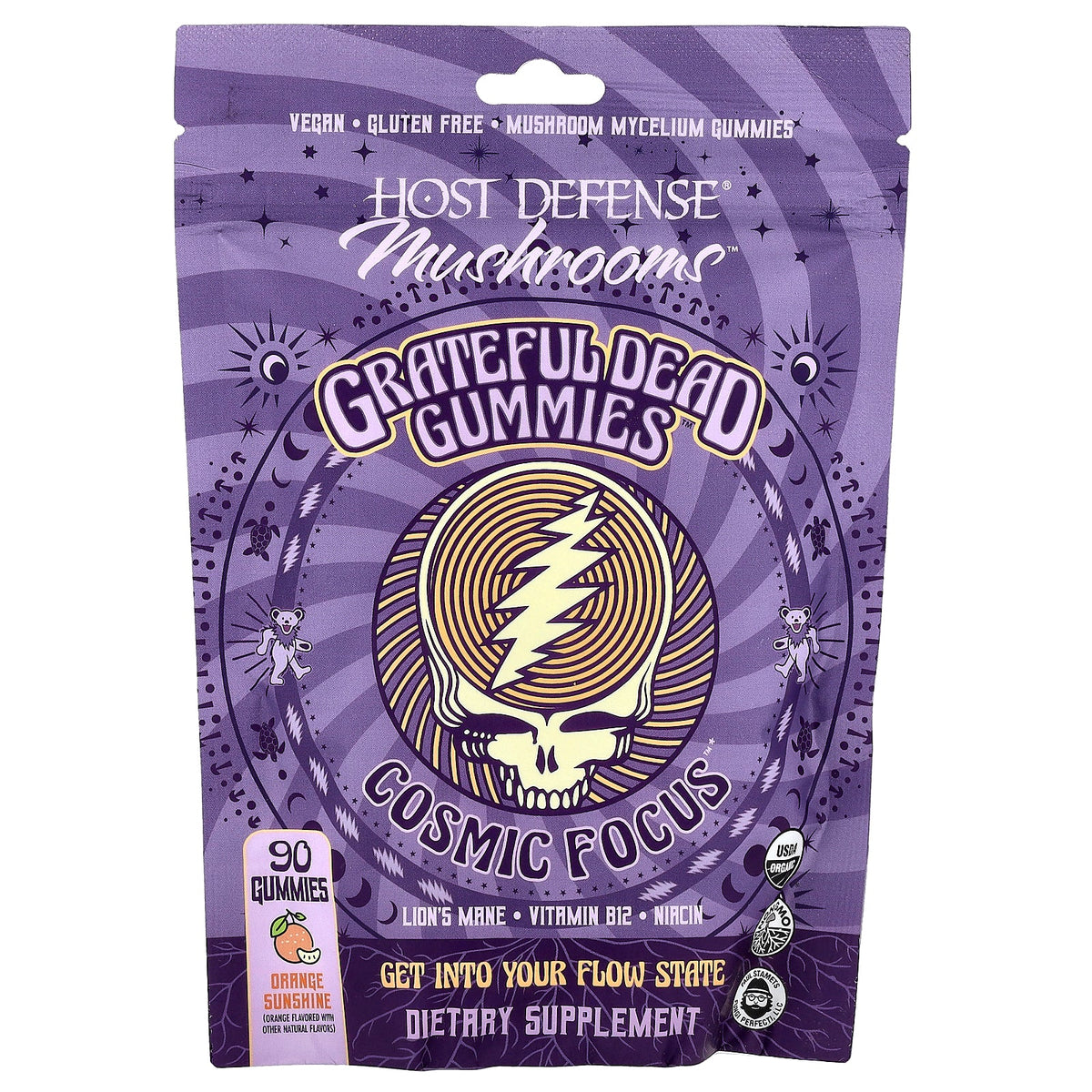 Host Defense, Mushrooms™, Grateful Dead Gummies™, Cosmic Focus™, Orange Sunshine, 90 Gummies