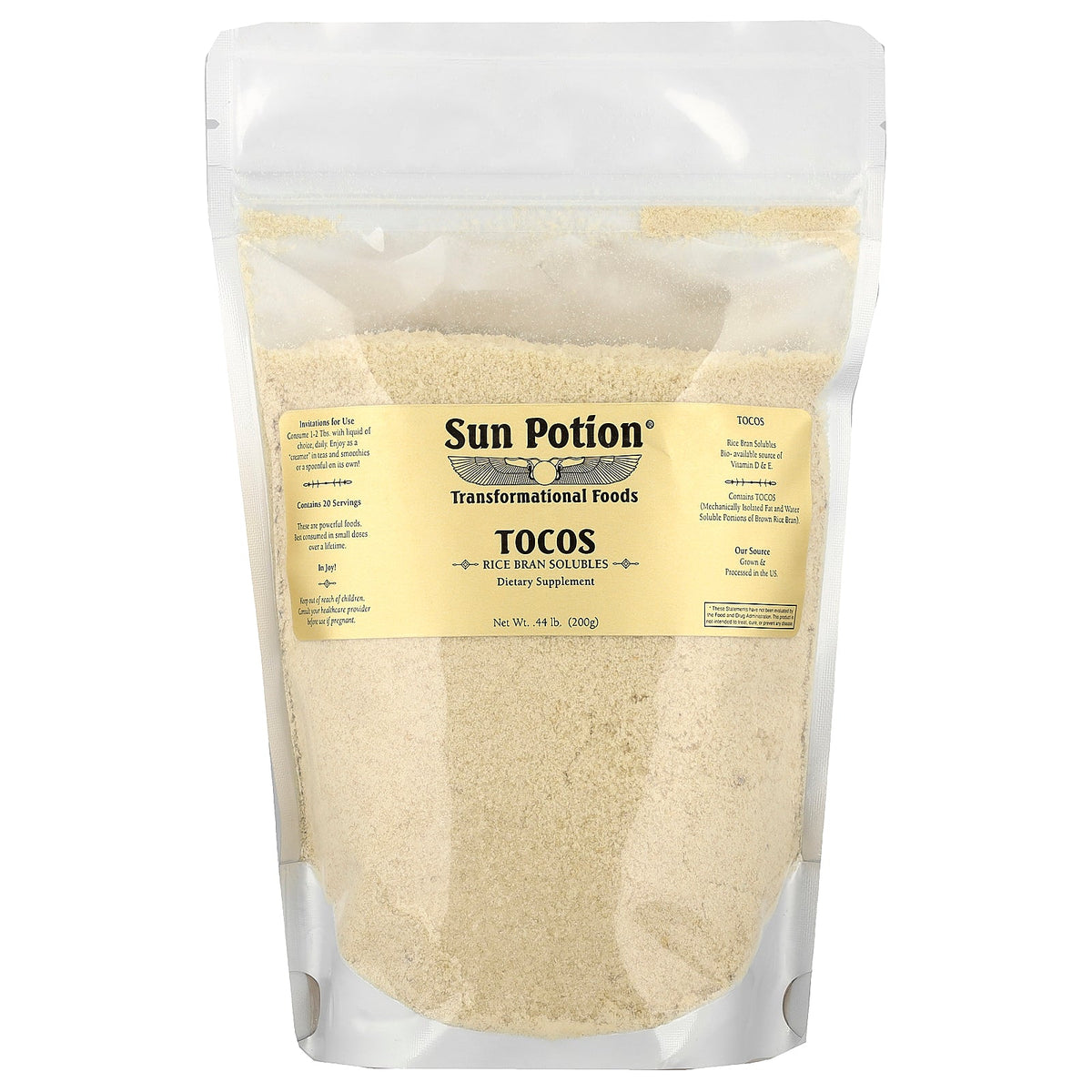 Sun Potion, Tocos, Rice Bran Solubles, 0.44 lb (200 g)