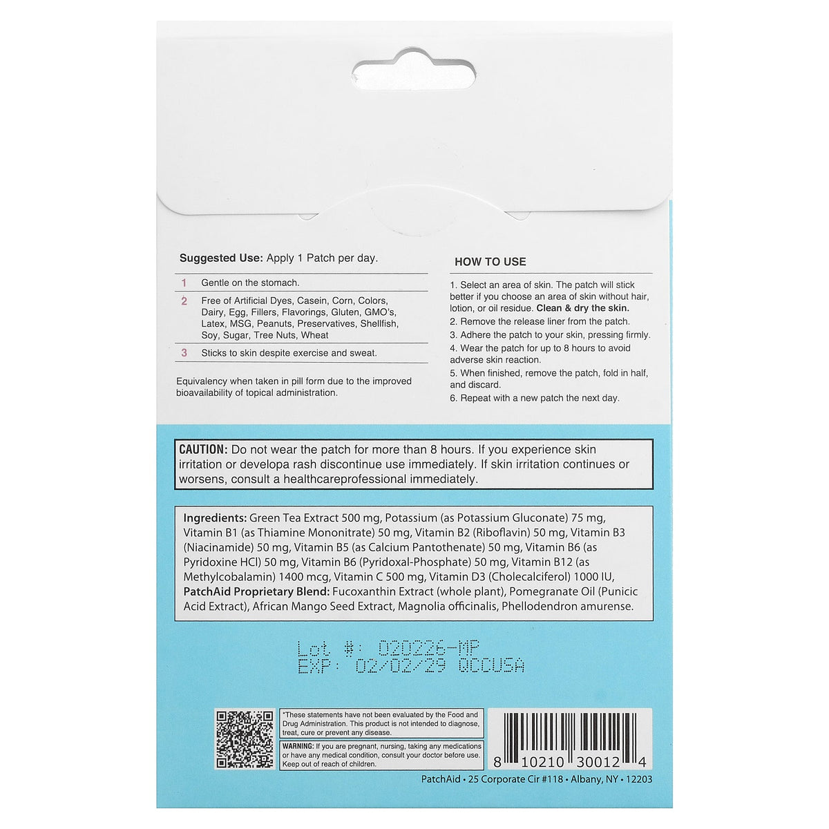 PatchAid, Metabolism Plus Patch, 30 Patches