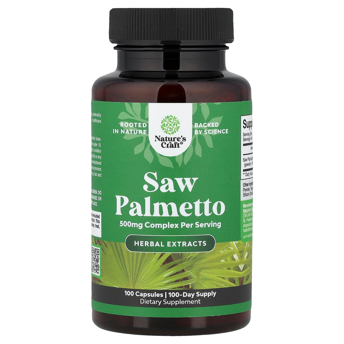 Nature's Craft, Saw Palmetto, 500 mg, 100 Capsules