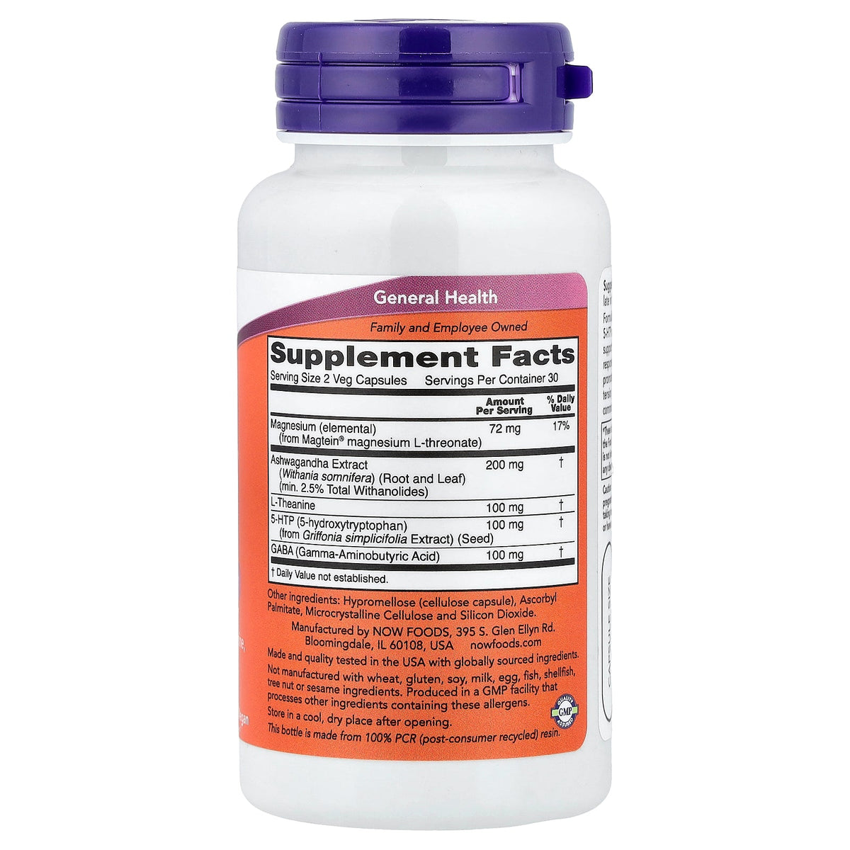NOW Foods, Magtein® Calm, 60 Veg Capsules