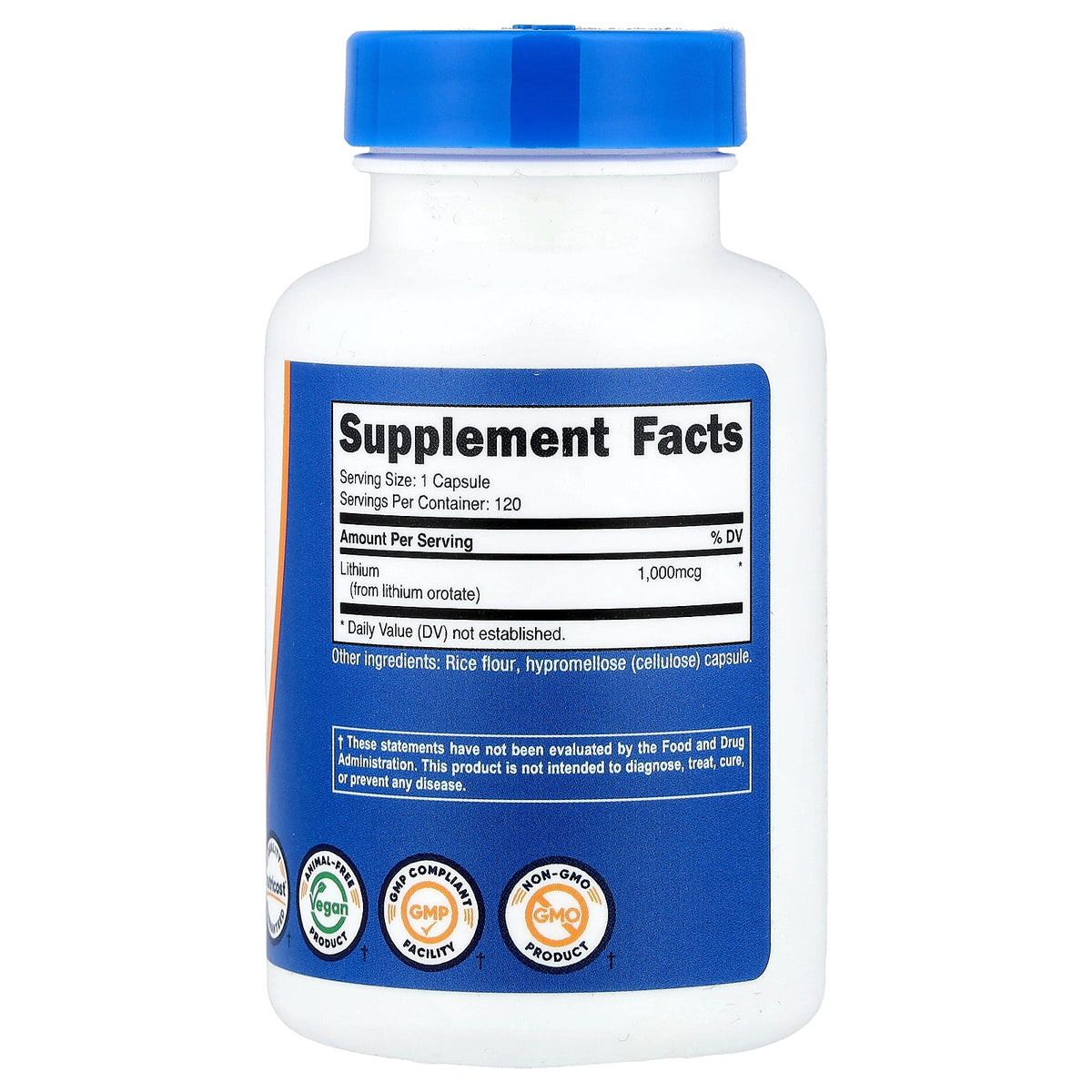 Nutricost, Lithium Orotate, 1,000 mcg, 120 Capsules