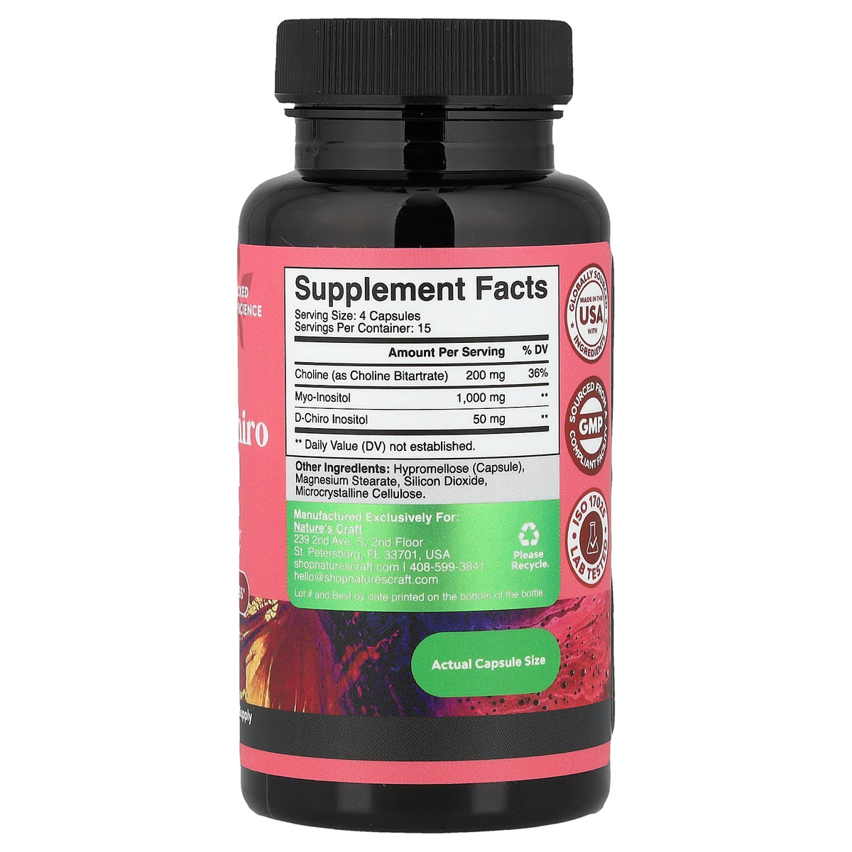 Nature's Craft, Women's Wellness, Myo & D-Chiro Inositol with Choline, 60 Capsules