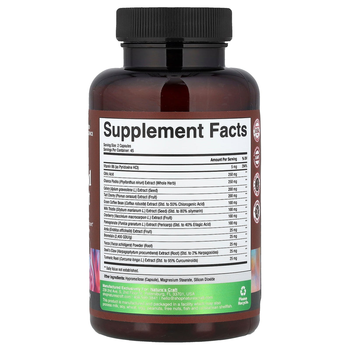 Nature's Craft, Uric Acid Support, 90 Capsules