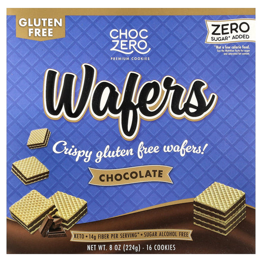 ChocZero, Premium Cookies, Wafers, Chocolate, 16 Cookies, 8 oz (224 g)