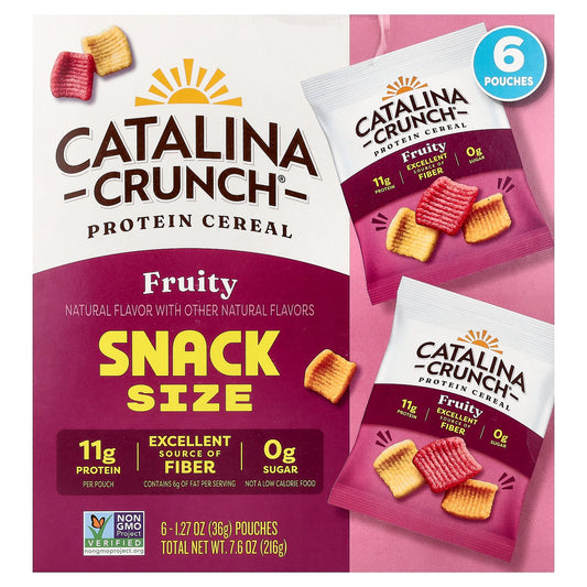 Catalina Crunch, Protein Cereal, Snack Size, Fruity, 6 Pouches, 1.27 oz (36 g) Each