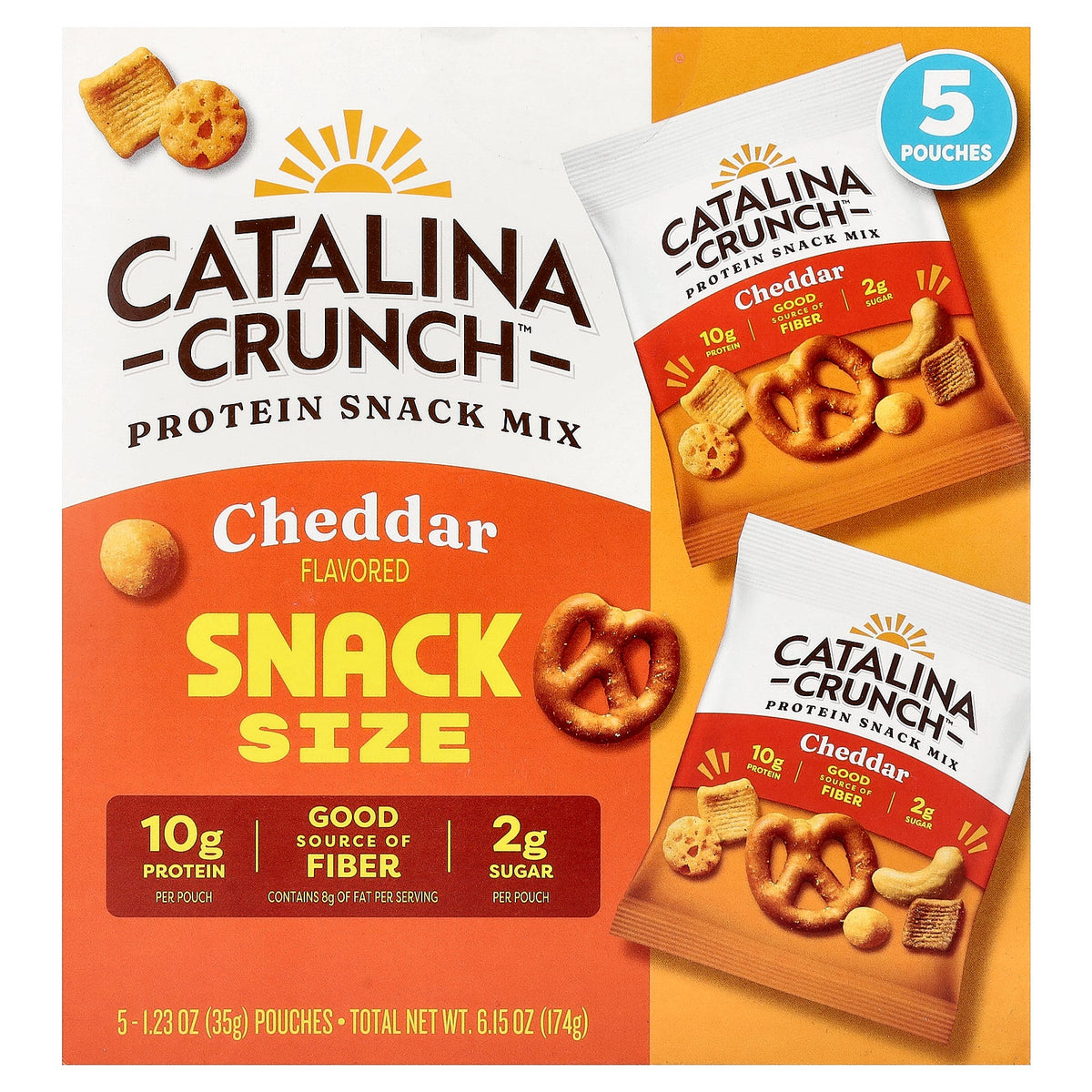 Catalina Crunch, Protein Snack Mix, Cheddar, 5 Pouches, 1.23 oz (35 g) Each