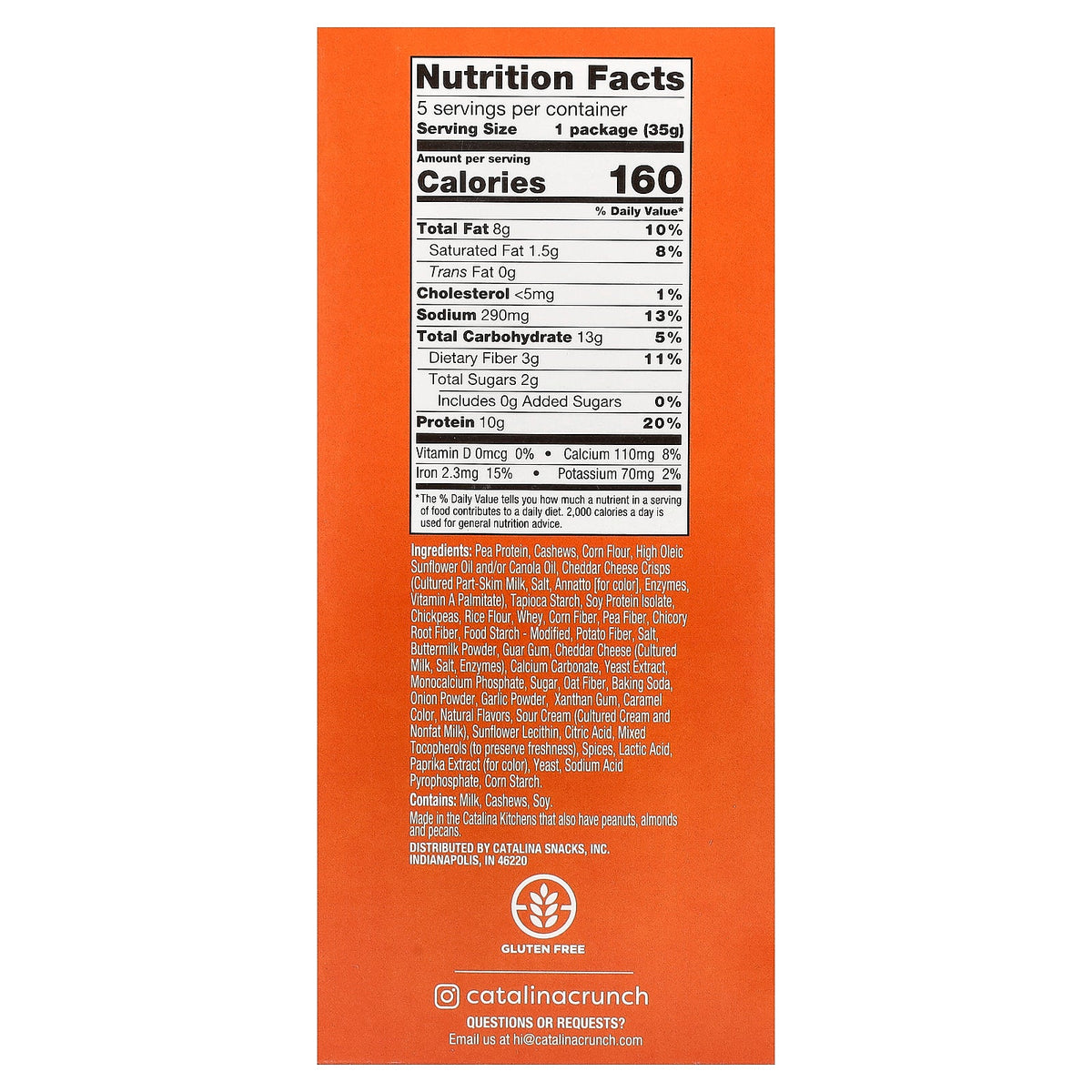 Catalina Crunch, Protein Snack Mix, Cheddar, 5 Pouches, 1.23 oz (35 g) Each