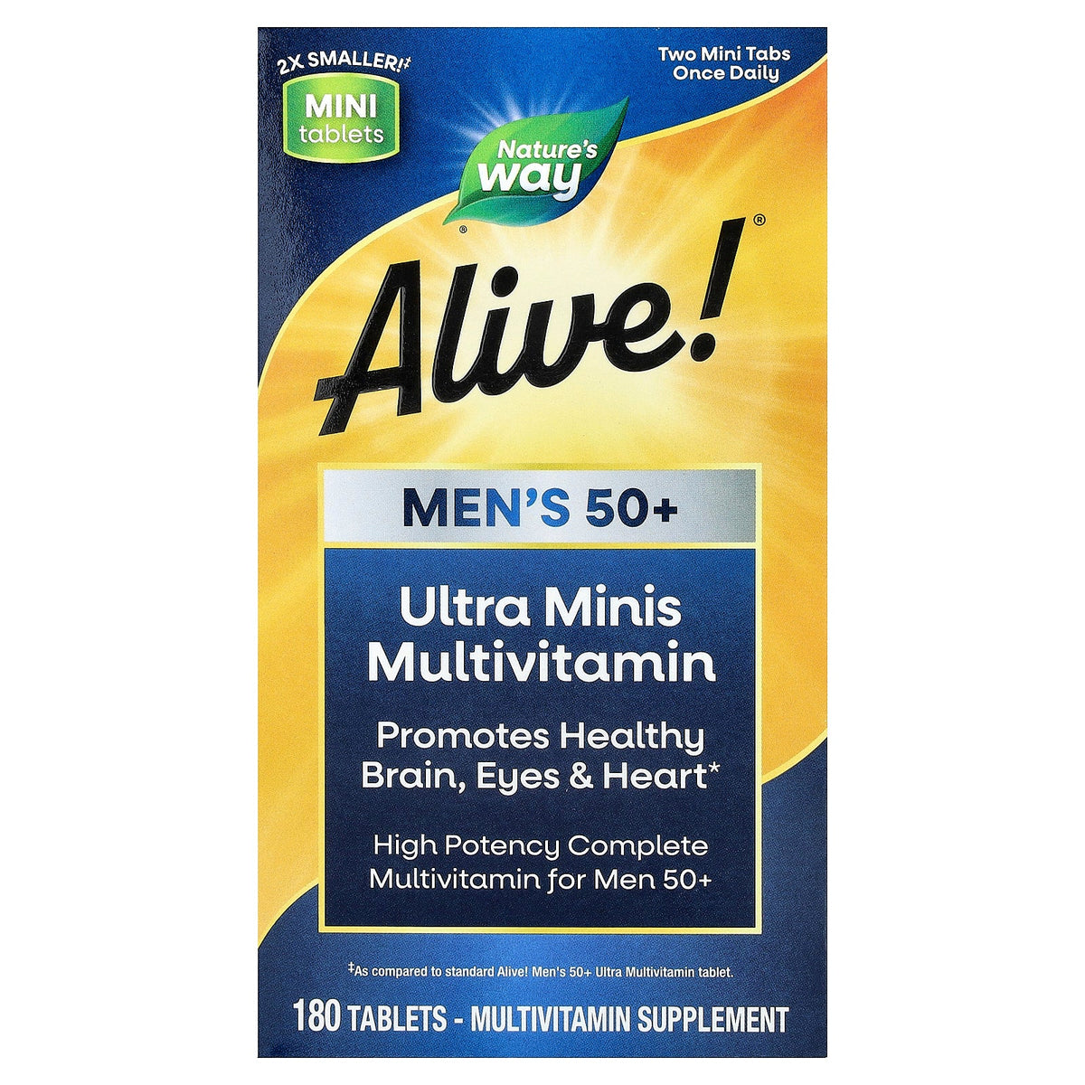 Nature's Way, Alive!® Men's 50+ Ultra Minis Multivitamin, 180 Tablets