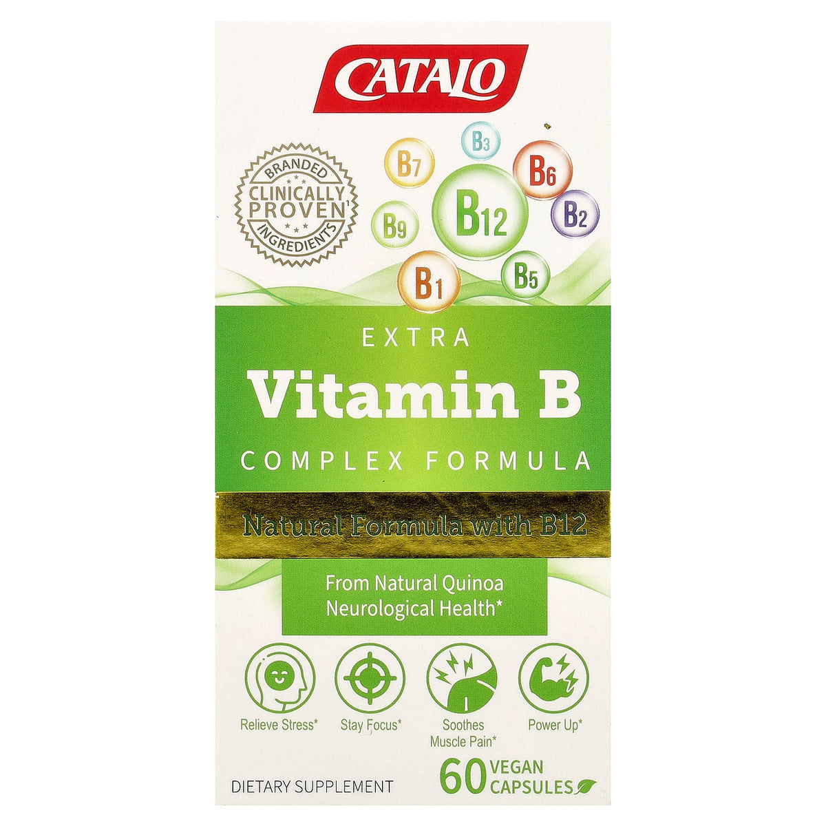 CATALO, Extra Vitamin B Complex Formula, 60 Vegan Capsules