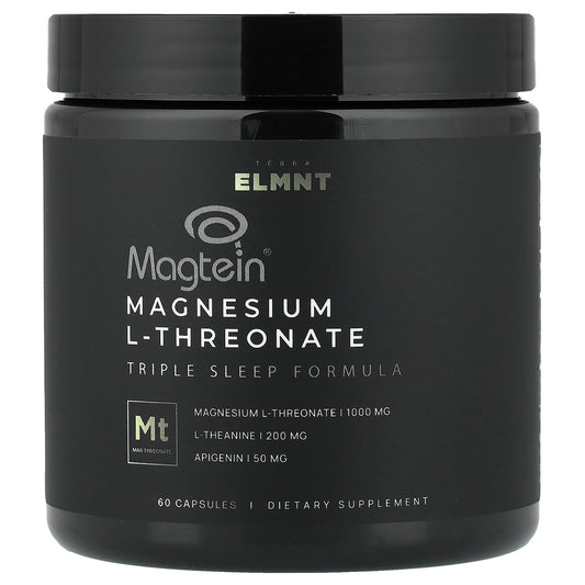TERRA ELMNT, Magtein® Magnesium L-Threonate, Triple Sleep Formula, 60 Capsules
