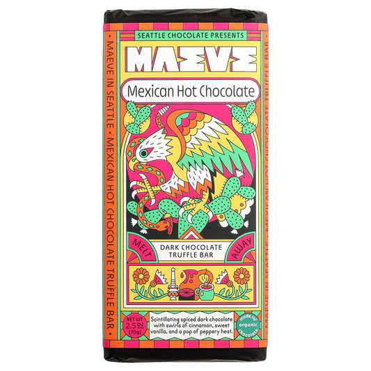Maeve Chocolate, Dark Chocolate Truffle Bar, Mexican Hot Chocolate, 2.5 oz (70 g)