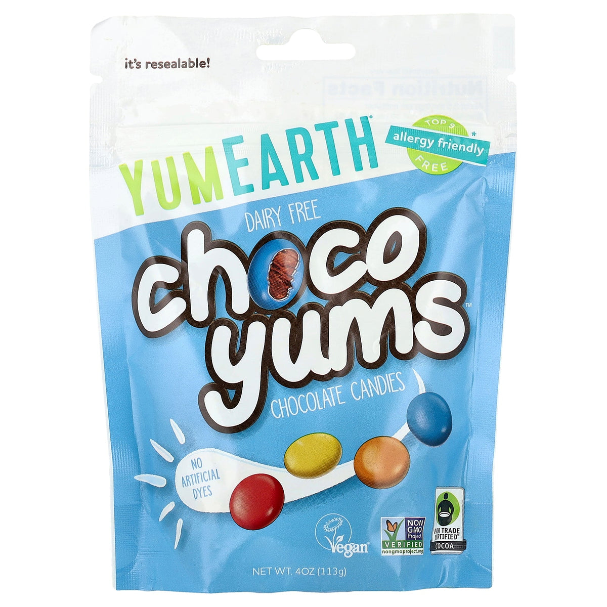 YumEarth, Dairy-Free Choco Yums, Chocolate Candies, 4 oz (113 g)