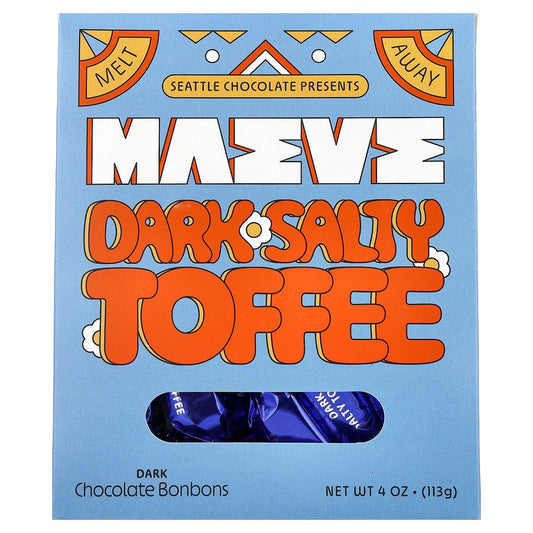 Maeve Chocolate, Dark Chocolate Bonbons, Dark Salty Toffee, 4 oz (113 g)