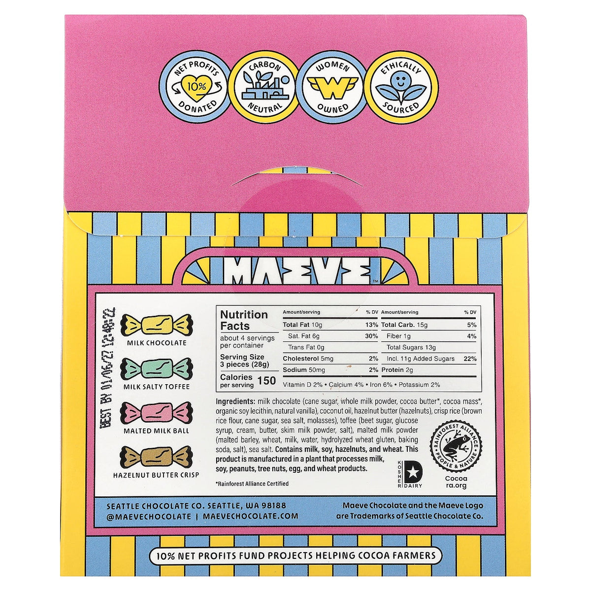 Maeve Chocolate, Chocolate Bonbons, Milk Chocolate Medley, 4 oz (113 g)