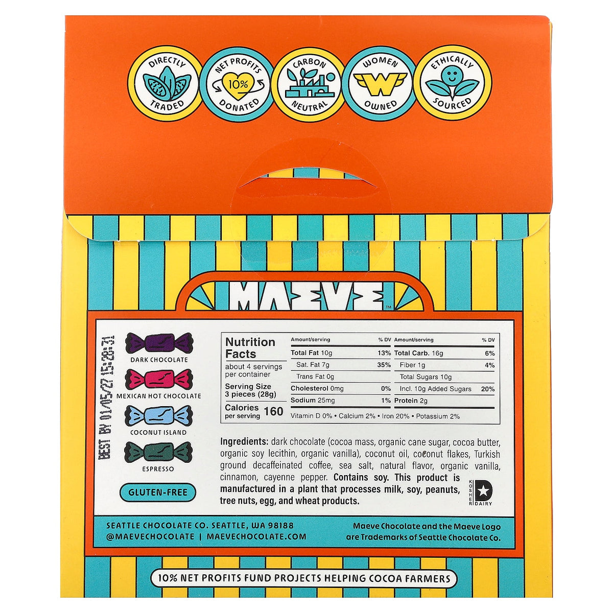 Maeve Chocolate, Chocolate Bonbons, Dark Chocolate Medley, 4 oz (113 g)