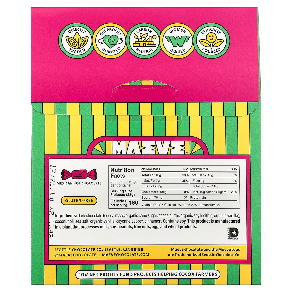 Maeve Chocolate, Dark Chocolate Bonbons, Mexican Hot Chocolate, 4 oz (113 g)