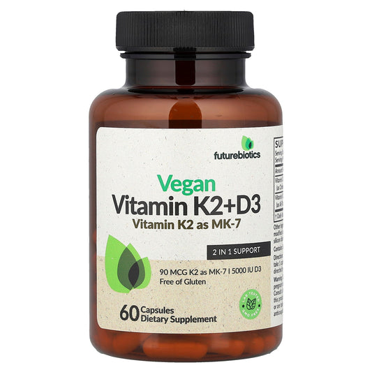 Futurebiotics, Vegan Vitamin K2 + D3, 60 Capsules