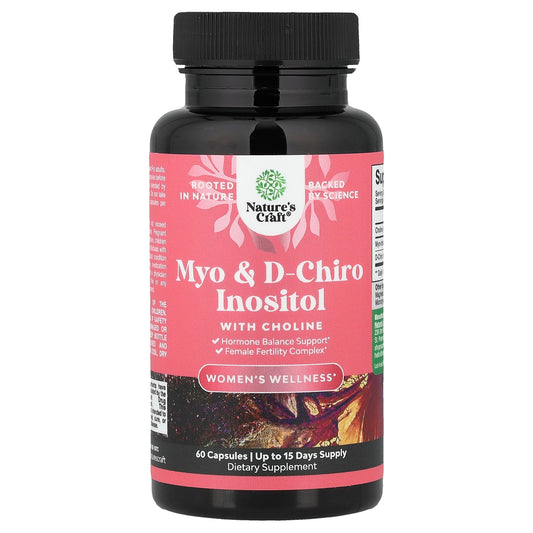 Nature's Craft, Women's Wellness, Myo & D-Chiro Inositol with Choline, 60 Capsules