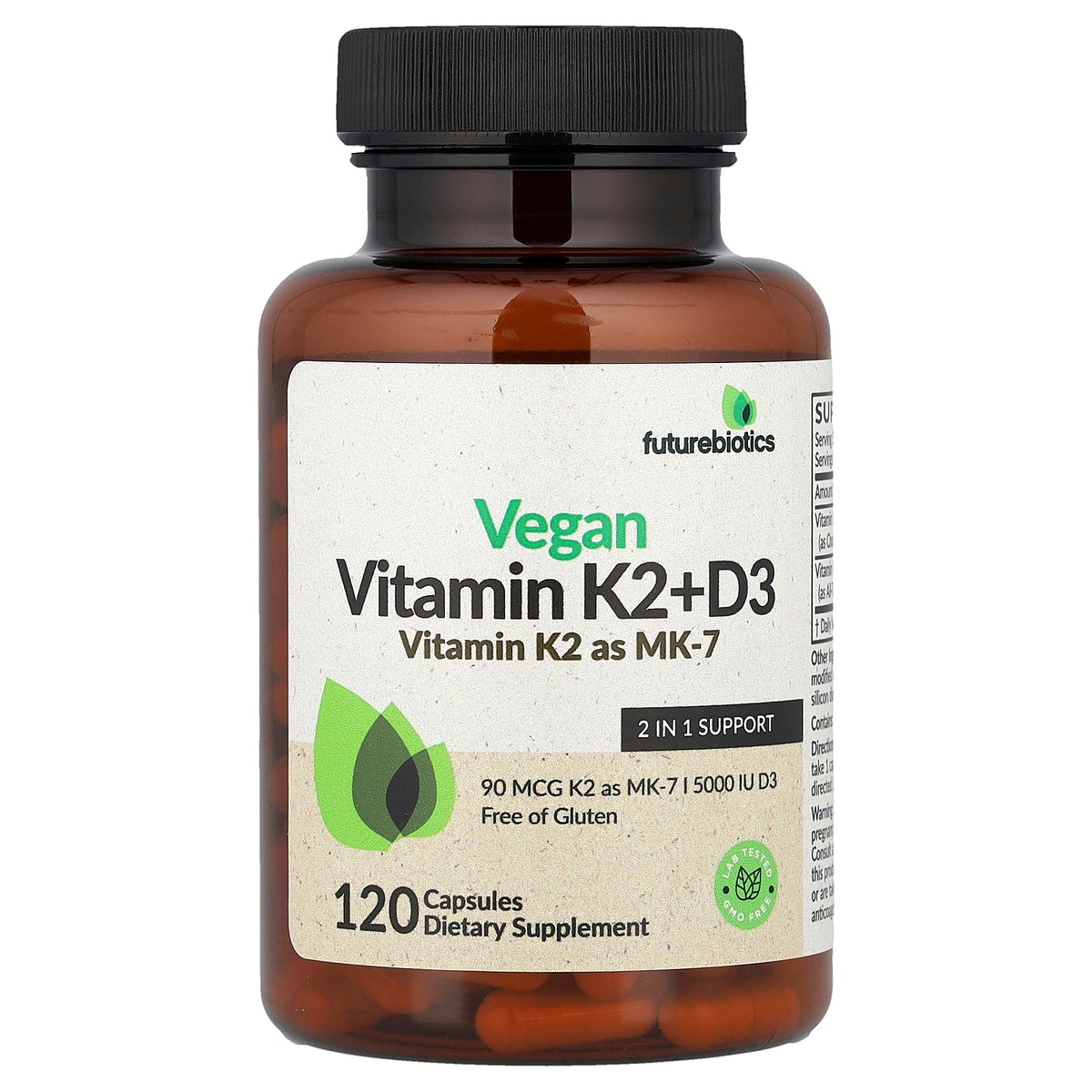 Futurebiotics, Vegan Vitamin K2 + D3, 120 Capsules
