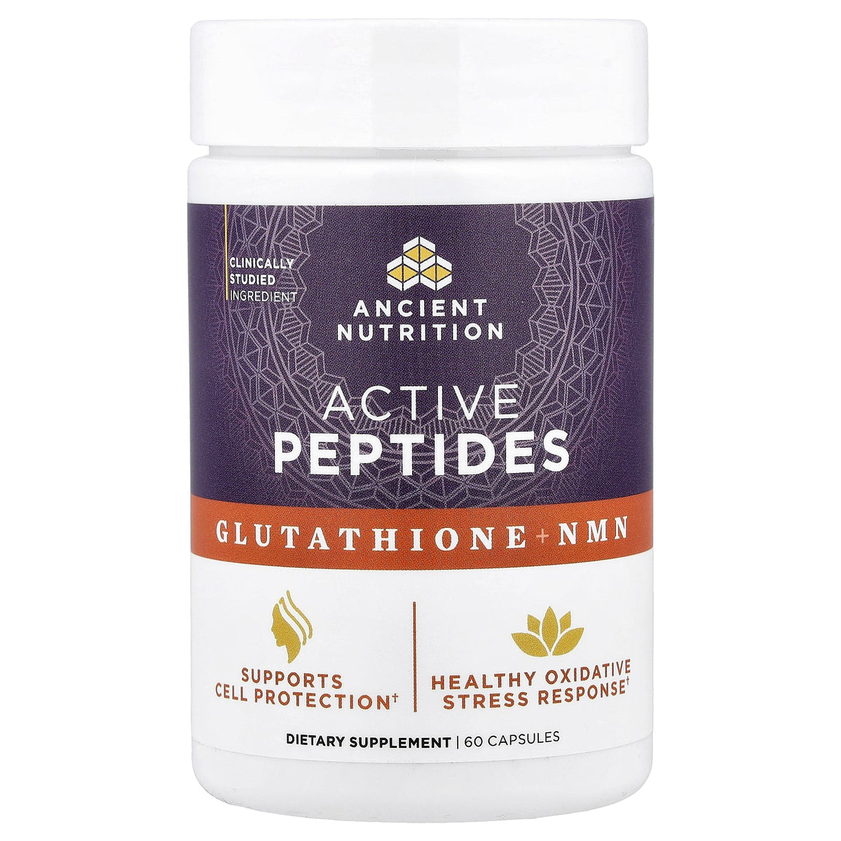 Ancient Nutrition, Active Peptides, Glutathione + NMN, 60 Capsules
